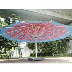 Factory Automatic Big Size Customize with logo Aluminum Electric extra Large Led Light Windproof Business Restaurant Umbrella