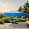 Factory Electric Remote Control LED Light Large Size Folding Aluminum Customize Print Parasol Sunshade Windproof Courtyard Hotel