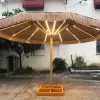 Factory Large Luxury Aluminum Big Size Customize logo Patio Umbrella Fully Automatic Led Umbrella Lights Wind Proof Waterproof