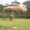 Factory Wholesale Big Size Manufacture 33m Patio Umbrellas Bases Aluminum PE Thatch Tassel Parasol Windproof Waterproof