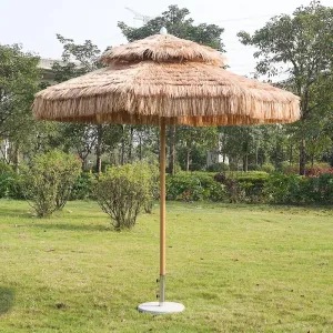 Factory Wholesale Big Size Manufacture 33m Patio Umbrellas Bases Aluminum PE Thatch Tassel Parasol Windproof Waterproof