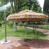 Factory Wholesale Customize Large Thatch Straw Patio Garden Parasol Roman Cantilever Umbrella Windproof Windproof