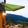 Factory 2025 New Product 42m Retractable Awning Remote Control LED Light Aluminum Frame Polyester for Outdoor Garden Patio Use