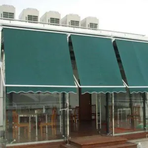Full Cassette Retractable Folding Arm Awning Polycarbonate Awning PU Coated