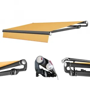 Full Cassette Retractable Side Awning Customize Size with Led Light Electric Waterproof OEM ODM Aluminium Outdoor Sunshade logo