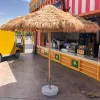 Low Price Wholesale Thatch Sunshade Custom Fancy Straw Aluminum Umbrella Marble Base Outdoor Furniture Gym