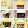 Manufacture Large Aluminum Customize Window Door French Watermelon Awning Decorative Canopy Waterproof Cafe Shop Awning Sunshade