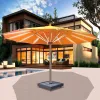 Modern Design Large Luxury Customize 59 Meter Optional LED Remote Umbrella Outdoor Parasol Waterproof Windproof with Marble