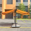 Modern Double Side Custom Aluminum Retractable Electric Butterfly Awnings Sunshade Umbrella Parasol Foldable for Restaurant
