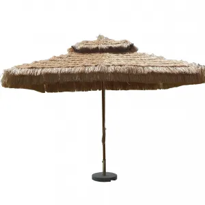 Natural Color Hawaii Hula Tiki Artificial Straw Thatched Beach Umbrella