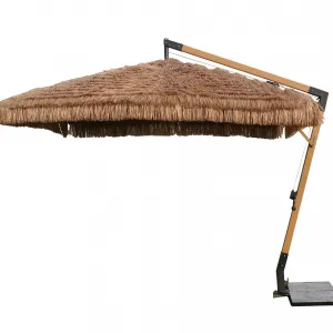 OEM Hot Sale 82 Feet Beach Umbrella Thatched Hula Umbrella Straw Parasol for Hotel Swimming Pool