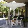 Wholesale LED Light Aluminum Frame Outdoor Furniture Commercial Electric Tulip Flower Umbrella Waterproof Foldable Restaurant