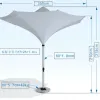 Wholesale Promotion Unique Commercial Outdoor Courtyard Tulip Umbrella LED Light Big Heavy Duty Aluminum Remote Control