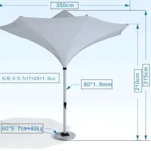 Wholesale Promotion Unique Commercial Outdoor Courtyard Tulip Umbrella LED Light Big Heavy Duty Aluminum Remote Control
