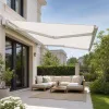 Garden Folding Arm Retractable Electric Awning Full Cassette Aluminum Alloy Frame Waterproof Sail Outdoor Villa Use