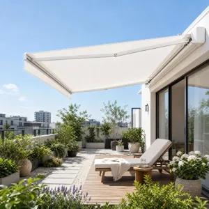Motorized Awning Retractable Outdoor Waterproof Electric Patio Cover Aluminum Alloy Frame Remote Control Shade