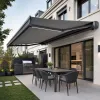 PVC Sail Awning Modern Style Outdoor Car Folding Arm Motorized Retractable Cassette Canopy Aluminum Alloy Frame