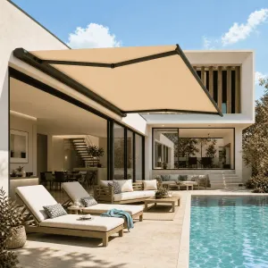 Stable Structure Heavy Load Wind Shield Aluminium Custom Made Leisure Retractable Awning Aluminium Outdoor
