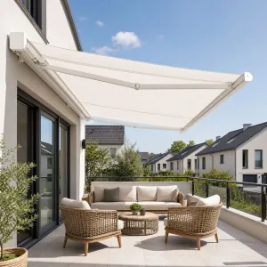 Stainless Steel and Aluminum Frame Awning Retractable Electric Outdoor Terrace Sunshade Canopy Custom Colour Supply