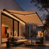 Upgrade Version Light Strip Equipped Waterproof Alloy OEM Terrace Yard Retractable Awning Aluminium Outdoor