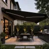 Villa Application Awning Electric Retractable Cassette Outdoor Courtyard Aluminum Alloy Frame Sunshade Canopy Cover