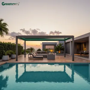 2025 HOT Custom Made Terrace Roofing Aluminum Pergola Outdoor Canopy Terrace Roof Panel Aluminium Pergola