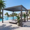 30x16 Extra Large Aluminum Pergola Motorized Louvered Roof Gazebo Modern Metal Pavilion for Large Events and Wedding Venues