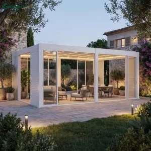 3x3m 4x3m Bioclimatic Pergola Manuale Aluminum Waterproof Gazebo Modern Pergola Mit Lamellen for Residential Patio Shading