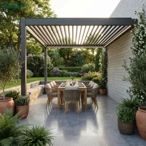 5x4m 6x4m Aluminium Pergola Factory Price Waterproof Louvered Roof Gazebo for Wholesale B2B Outdoor Living Projects