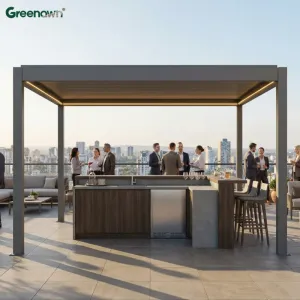 Aluminium Pergola Shutter Gazebo Motorized Louvered Roof Pergolas Aluminum Set