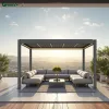 Aluminum Pergola Patio Waterproof Customized Frame Outdoor Roof Garden Canopy Motorized Rotated Louvers Roof