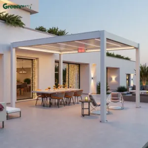 Custom Outdoor Bioclimatic Pergola Aluminum Louvered Roof Waterproof Electric Garden Gazebo Luxury for Patio