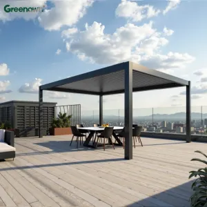Factory Price Adjustable Louver Roof Pergola Balcony Used Outdoor Garden Chair Furniture Aluminum Pergola