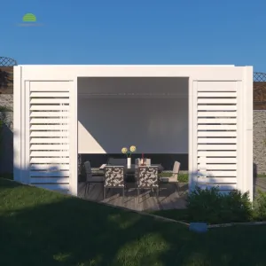 Factory Price Balcony Roof Bioclimatic Electric Pergola With Adjustable Louver Blades