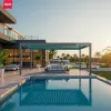 Aluminum Louver Motorized Pergola System with Lighting OEM Pergola