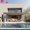 Motorized Adjustable Open and Close Louver Roof Garden Aluminum Pergola 4x3