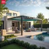 Motorized Modern Furnitures Aluminium Louvered Roof Profile Aluminium Pergola Kit with LED Strip Light