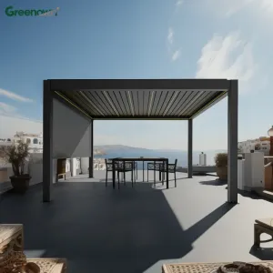 OEM Modern Waterproof Pergola Bioclimatique 3x4 4x4 4x6 5x3 5x4 6x3 6x4Louvered Motorized Aluminium Pergolas Gazebos Outdoor
