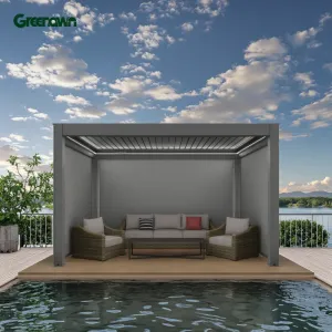 Oem Modern Garden Outdoor Aluminum Louvered Pergola Bioclimatique Aluminium Pergola Gazebo Pergole Awning Pargola Pavilion