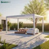 Outdoor Space Solutions Aluminum Patio Louvered Pergola 4x3 4x4 64 with Adjustable Sunshade Roof