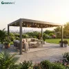 Pergola De Aluminio Para Exteriores Modern Design Waterproof Louvered Roof Gazebo for Spanish Market Luxury Villa Garden