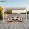 Roof Outdoor Waterproof Aluminum Modern Gazebo Aluminum Louvres Patio Remote Controls Pergola Motorized Roof Pergola