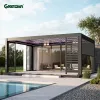 Small Patio Garden Retractable Louver Sunshade Canopy Outdoor Pergola Aluminium Gazebos Outdoor Pavilion