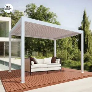 Advanced Motorized Antiseptic Grey Arches Arbours Pergolas With LED Lights