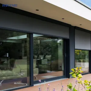 Aluminum Sunscreen Automatic Roller Blind Rolling Shutter Curtain External Shades Outdoor Roller Screen