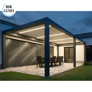 Cheap Price Waterproof Louvered Roof Motorized Aluminium Pergola With Remote Control