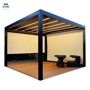 Customized Automatic Aluminum Pergola With Electric Sliding Glass Roof SystemCustomized Automatic Aluminum Pergola With Electric