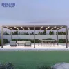 Customized Modern Outdoor Waterproof Louvered Pavilion Pergola Electric Opening Louver Roof Adjustable Gazebo