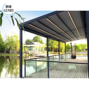 Customized Motorized Retractable Pergolas Outdoor Aluminum Terrace Roof Awning