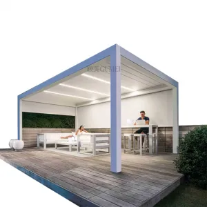 Customized Outdoor Waterproof Louvered Roof System Bioclimatic Garden Aluminium Pergola